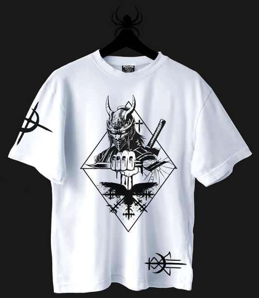 ROKAS-T-shirt en polyester sublimé au toucher coton – Noir et blanc | Design exclusif : Rebelle